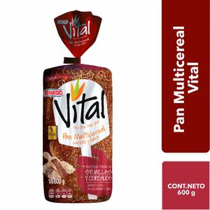 Pan de Molde Integral BIMBO Vital Multicereal Bolsa 600g