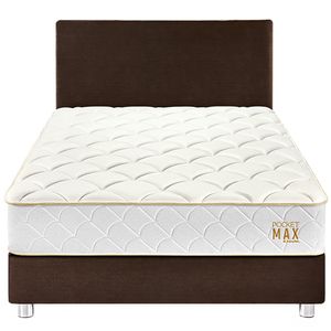 Dormitorio PARAISO Pocket Max Chocolate King + 2 Almohadas + Protector