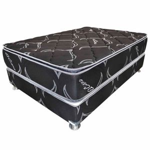 Conjunto Box Tarima EL CISNE Black Resorte 1.5 Plazas + Almohada + Protector