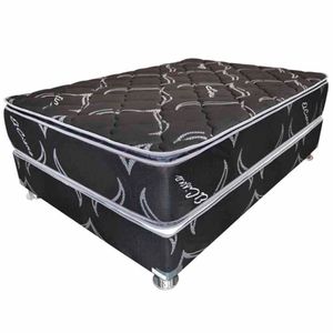 Conjunto Box Tarima EL CISNE Black Resorte 2 Plazas + 2 Almohadas + Protector