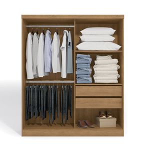Ropero Viena 2 Puertas Corredizas 2 Cajones + Espejo MDP Maple