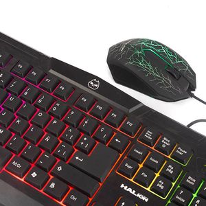 Kit Teclado/Mouse Halion HA-805C Rainbow Gamer Retroiluminado