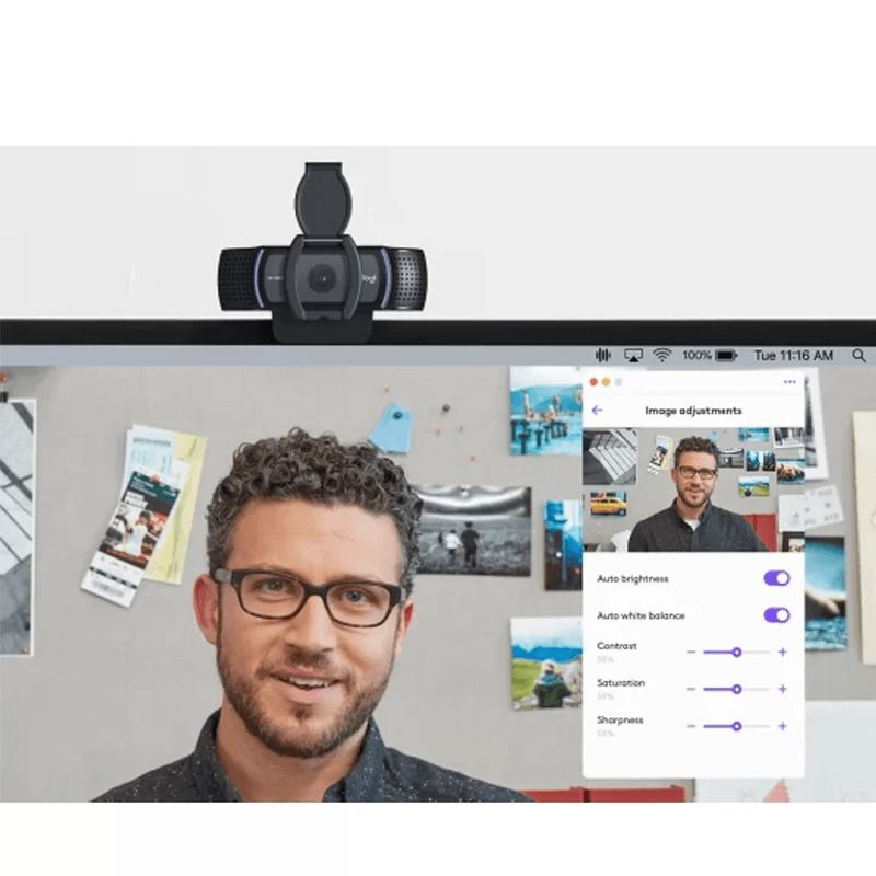 Cámara Web Webcam Logitech c920e Micrófono Full HD 1080p Zoom Meet ...