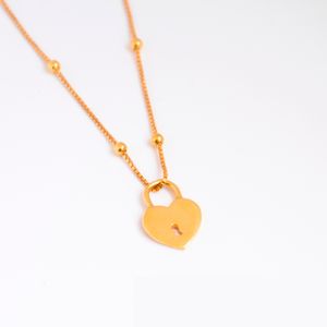 Cadena y Dije de Corazón en Plata Enchapado en Oro