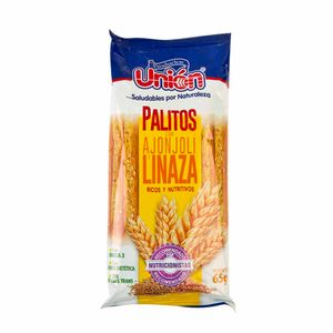 Palitos UNIÓN con Ajonjolí y Linaza Paquete 65g