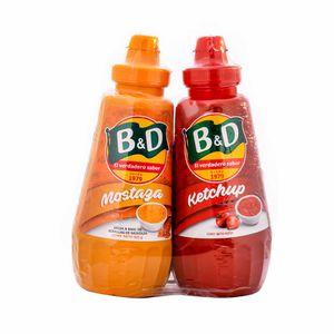 Pack B&D Ketchup Frasco 425g + Mostaza Frasco 425g