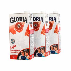 Leche UHT GLORIA Light Pack 3un x 1L