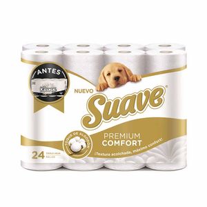 Papel Higiénico SUAVE Premium Confort Triple Hoja Paquete 24un