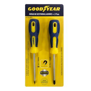 Juego de Destornilladores Goodyear Magnéticos de 2 Piezas
