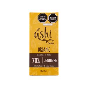 Chocolate Áshi Jengibre 70% Cacao 30g
