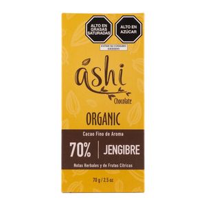 Chocolate Áshi Jengibre 70% Cacao 70g
