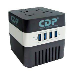 Estabilizador de Voltaje CDP RU-AVR604I 600VA/300W 4 Salidas 4 Puertos USB