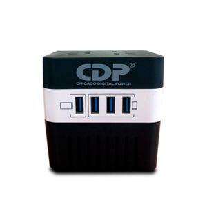 Estabilizador de Voltaje CDP RU-AVR604I 600VA/300W 4 Salidas 4 Puertos USB