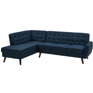 Seccional Velvet Izquierdo Azul Acero