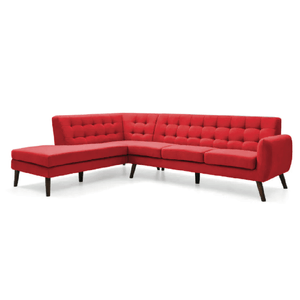 Seccional Velvet Izquierdo Rojo