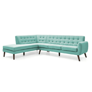 Seccional Velvet Izquierdo Celeste