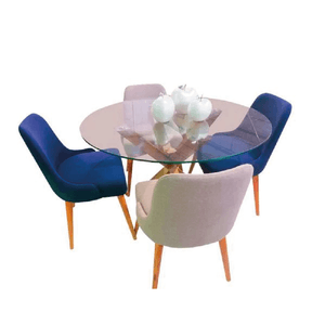 Juego de Comedor 4 Sillas Ysel Azul y Gris