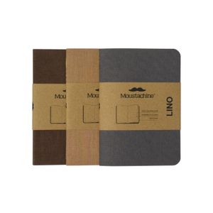 Libreta Pasaporte Moustachine Tripack Slim Lino Terra
