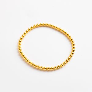 Pulsera de Bolas de Plata Enchapadas en Oro