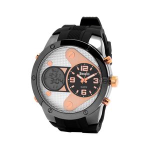 Reloj Boselli B119 Acuatico Doble Hora Color Negro con Blanco