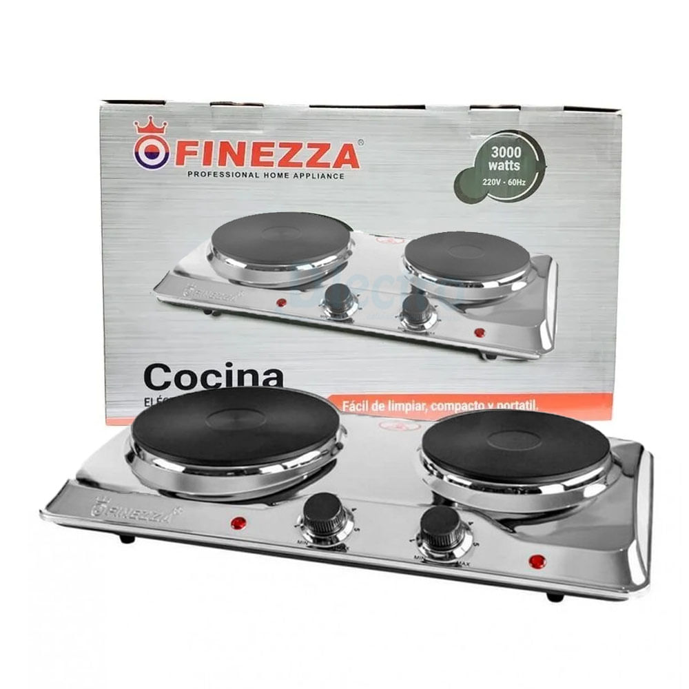 Cocina Eléctrica Finezza 2 Hornillas Acero 2250w. - ECOMARKPERU