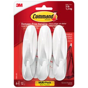 Gancho COMMAND Blanco Paquete 6un