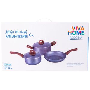 Juego de Ollas Antiadherente VIVA HOME Caja 5un