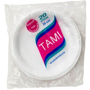 Plato Tami DARNEL Blanco 26cm Paquete 20un