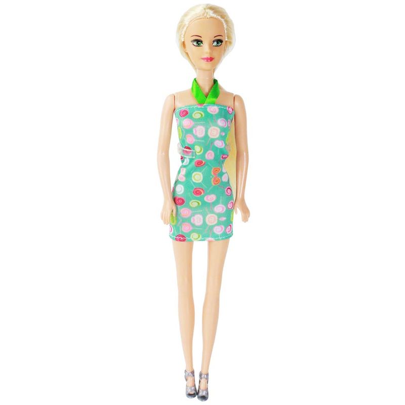 Muñeca Bonnika Kelsy Pompon De Andreu Toys - 50 Cm, Pelo Trenzado Beige Y Vestido De Flores