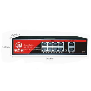 Switch Poe DJA 1010GB Gigabit 10 Puertos Metálico