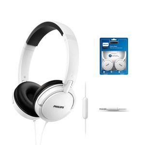 Audífonos Philips Extra Bass SHL5005 3.5 mm con Micrófono Blanco