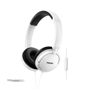 Audífonos Philips Extra Bass SHL5005 3.5 mm con Micrófono Blanco