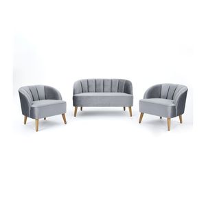 Sala Shell 2-1-1 Cuerpos Gris Claro Asientos Fijos
