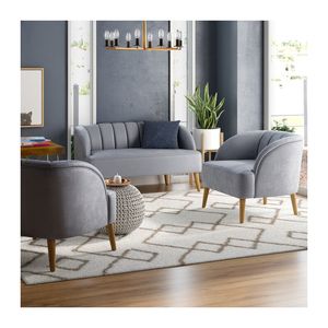 Sala Shell 2-1-1 Cuerpos Gris Claro Asientos Fijos
