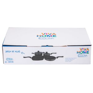 Juego de Ollas con Antiadherente VIVA HOME 6 Piezas