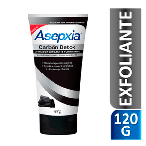 Crema Exfoliante Asepxia Carbón Detox - Tubo 120 G