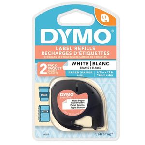 Cinta Dymo(x2 unid.) Digital Color Blanco Papel 12mm. x 4m.