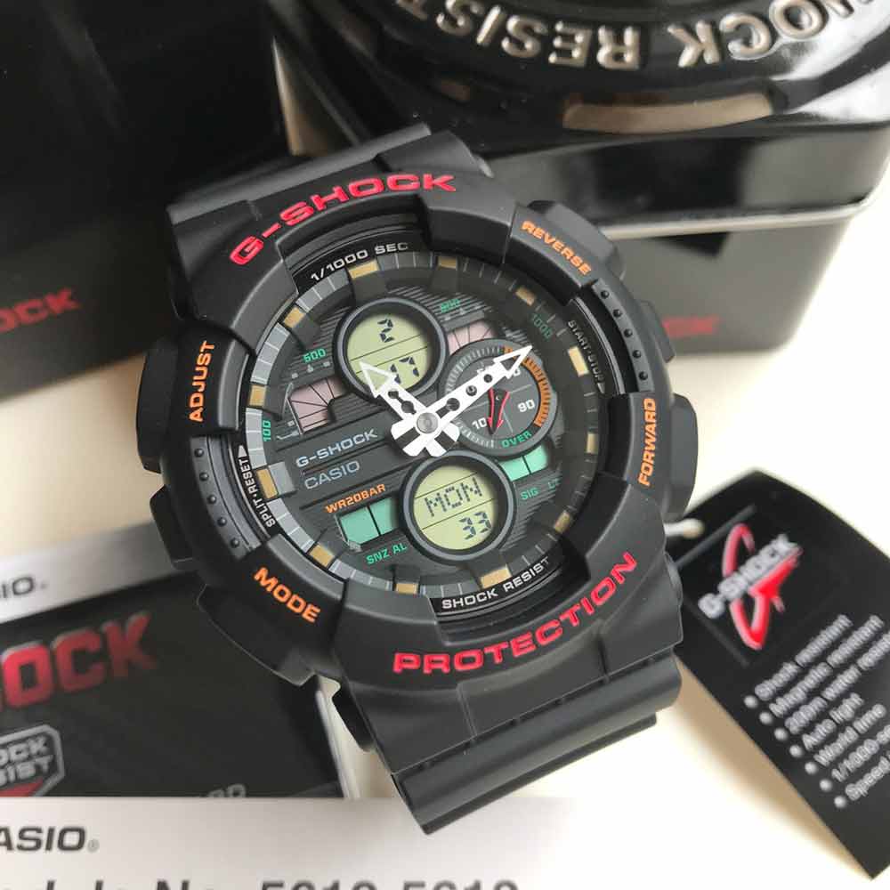 Casio G-Shock GA-140-1A1 Reloj de cuarzo para hombre, Negro -, Moderno