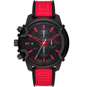 Reloj Diesel Griffed DZ4530 para Hombre Fecha Cronómetro Correa de Silicona Rojo Negro