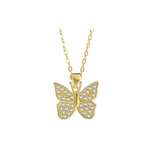 Collar Sifrah Shop Diseño Mariposa con Circones Color Dorado