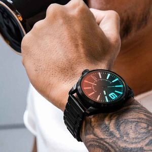 Reloj Diesel Rasp DZ1844 Para Hombre Cristal Iridiscente Acero Inoxidable Negro