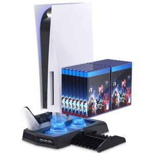 Base 4 en 1 para PS5, Ventilador, Cargador de Mandos, Portajuegos Kjh