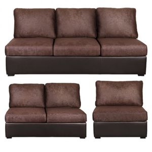 Juego de Sala Niza 3-2-1 Cuerpos Marrón Asientos Fijos