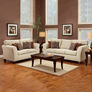 Juego de Sala London 2-3 Cuerpos Beige Claro + 5 Cojines Decorativos