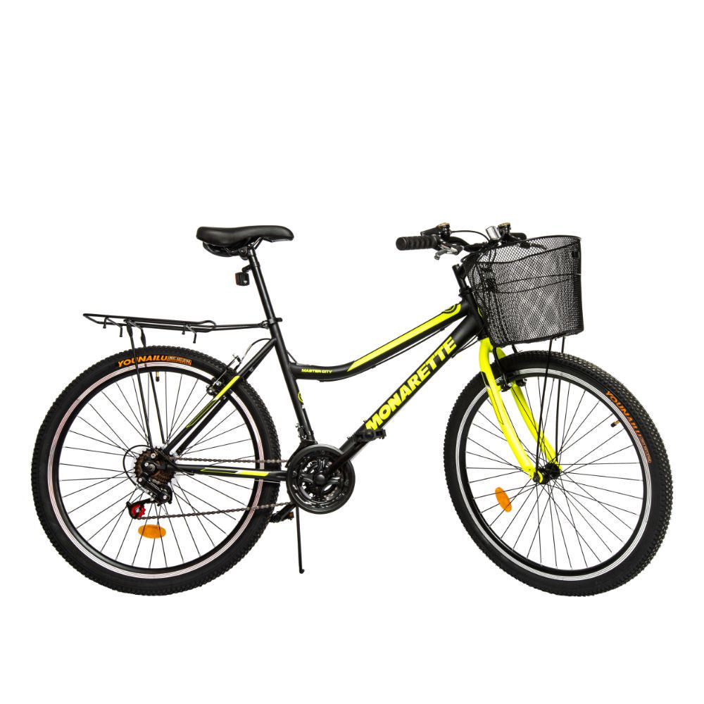 Bicicleta Monark Master City 21V Aro 26 Negro Amarillo 409513