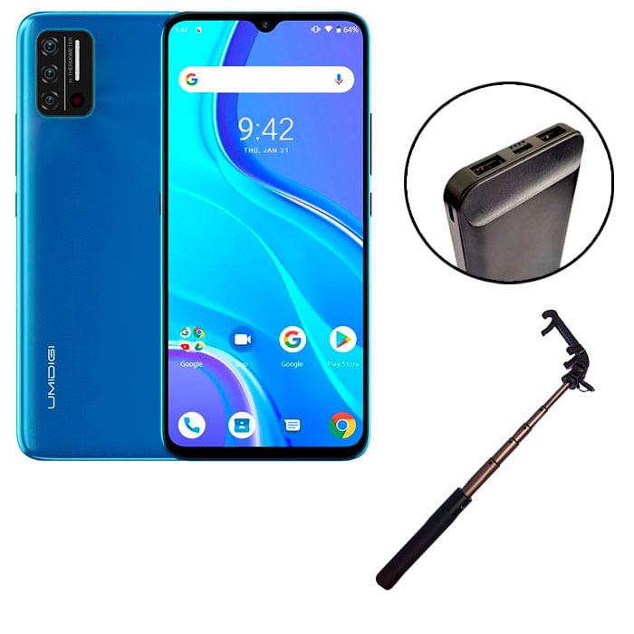 Celular Umidigi A7s 2GB 32GB Azul + Powerbank + Selfie Stick - Real Plaza