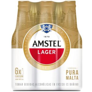 Cerveza AMSTEL Botella 355ml Paquete 6un