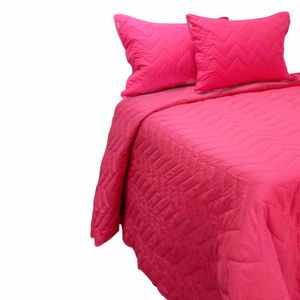 Cubrecama Fucsia con Funda Sham Free Home Unicolor King