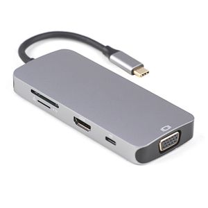 Adaptador Tipo C a HDMI 4k USB 3.0 8 en 1 Multipuerto V192a