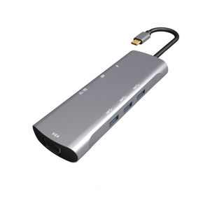 Adaptador Tipo C a HDMI 4k USB 3.0 8 en 1 Multipuerto V192a